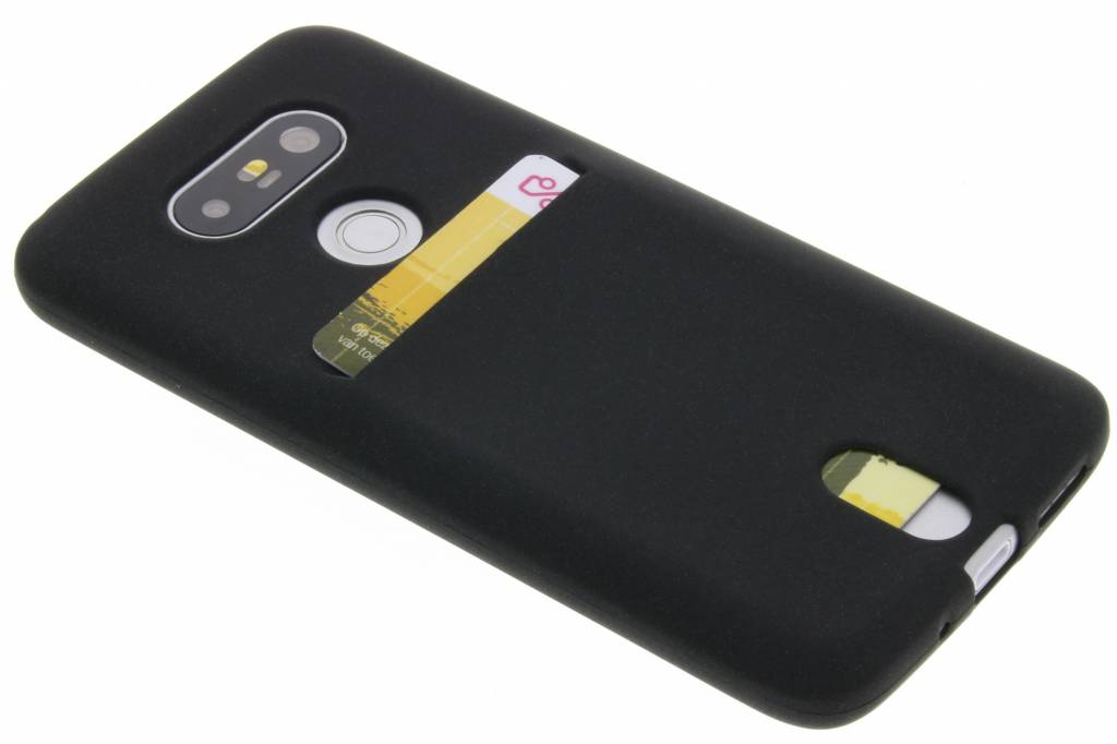 Image of Zwarte TPU siliconen card case voor de LG G5 (SE)