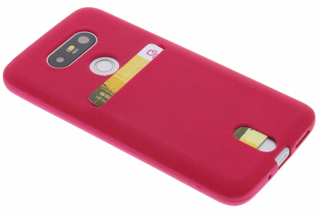 Image of Fuchsia TPU siliconen card case voor de LG G5 (SE)