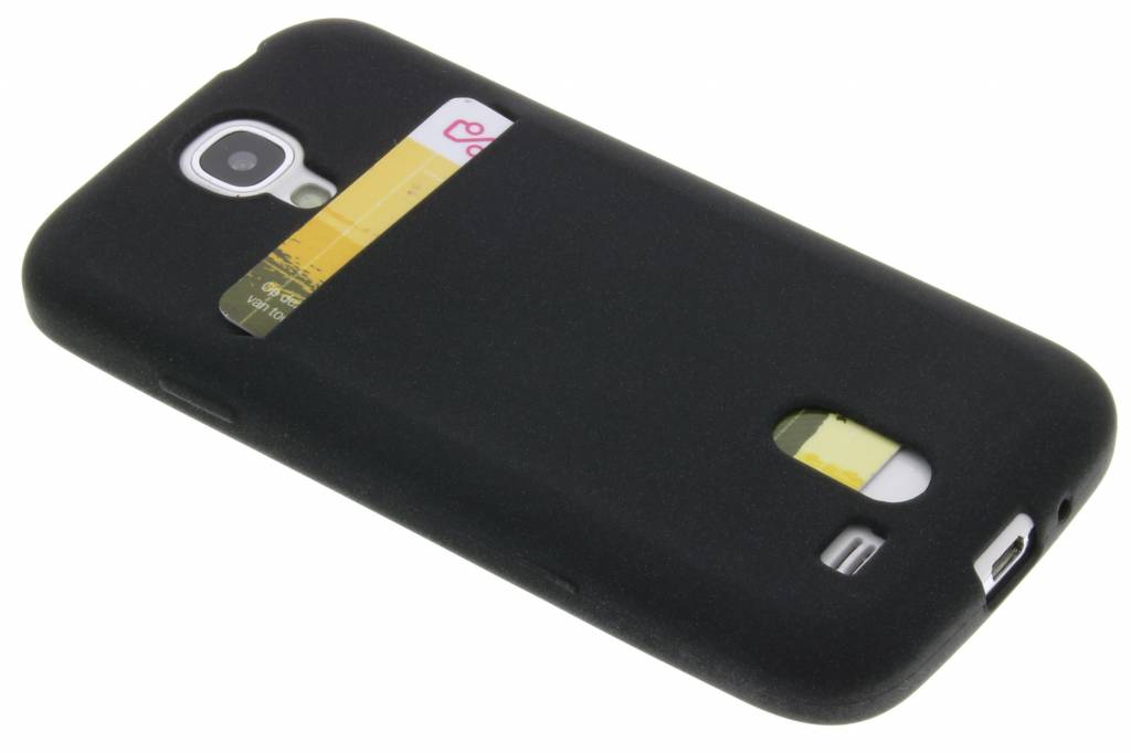 Image of Zwarte TPU siliconen card case voor de Samsung Galaxy S4