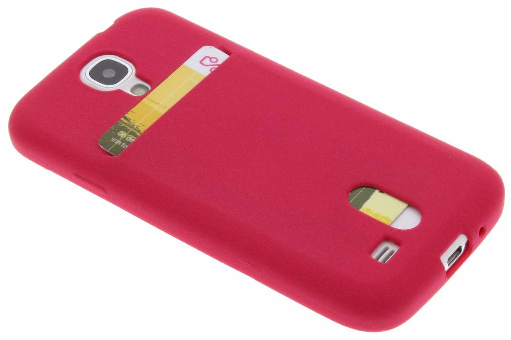 Image of Fuchsia TPU siliconen card case voor de Samsung Galaxy S4