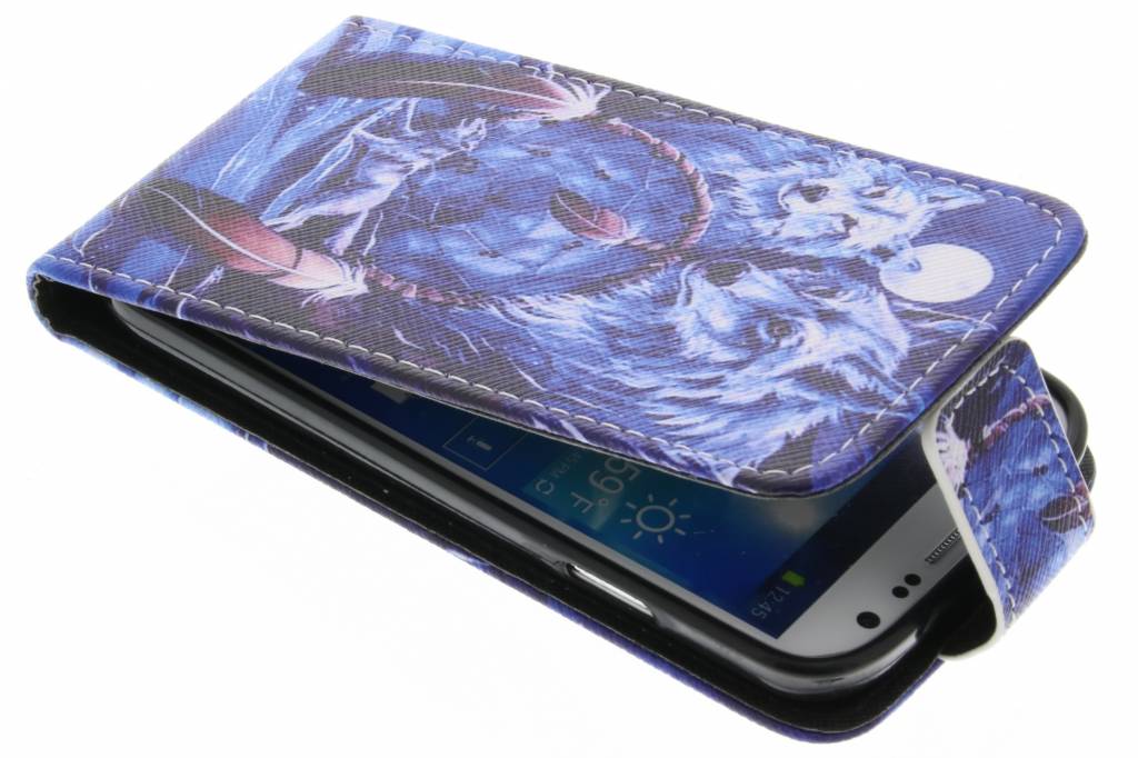 Image of Wolven design TPU flipcase voor de Samsung Galaxy S4