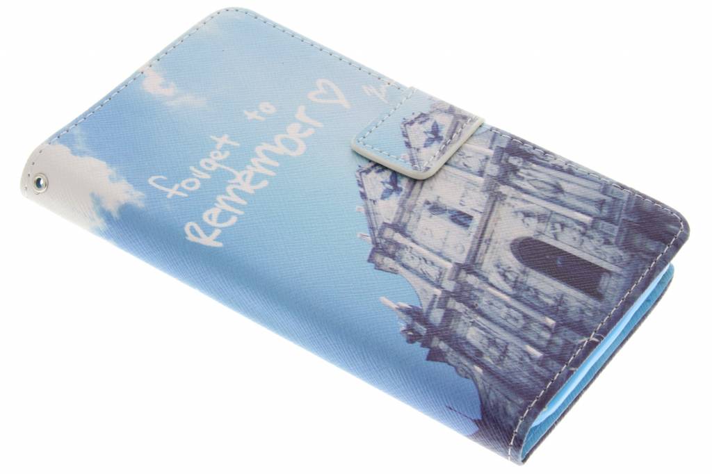 Image of Forget to remember design TPU booktype hoes voor de Samsung Galaxy Note 4