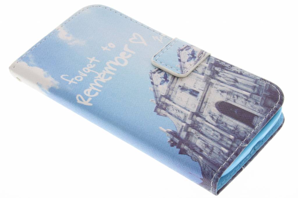 Image of Forget to remember design TPU booktype hoes voor de Samsung Galaxy Grand (Neo)