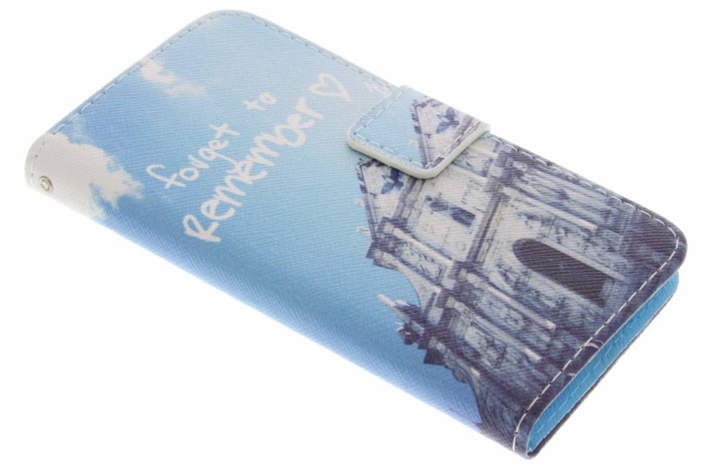 Image of Forget to remember design TPU booktype hoes voor de Samsung Galaxy Alpha