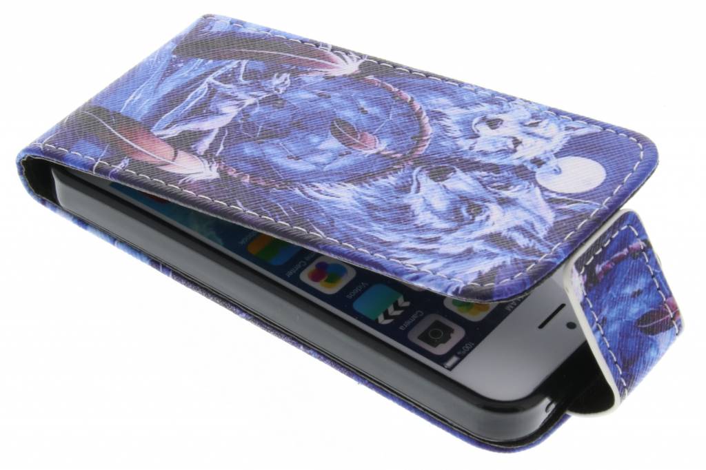 Image of Wolven design TPU flipcase voor de iPhone 5 / 5s / SE