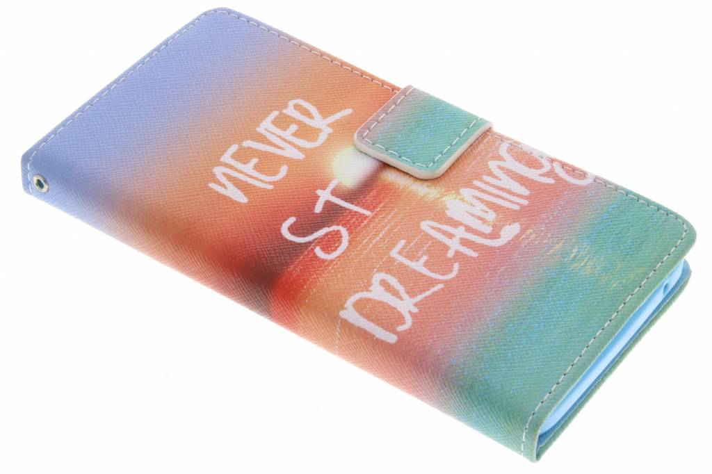 Image of Never stop dreaming design TPU booktype hoes voor de Wiko Rainbow