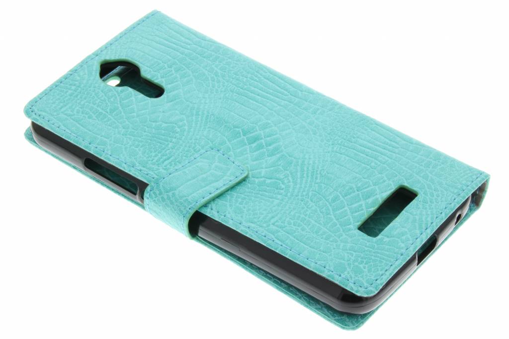 Image of Turquoise Crocodile skin wallet booktype cover voor de Acer Liquid Zest Plus