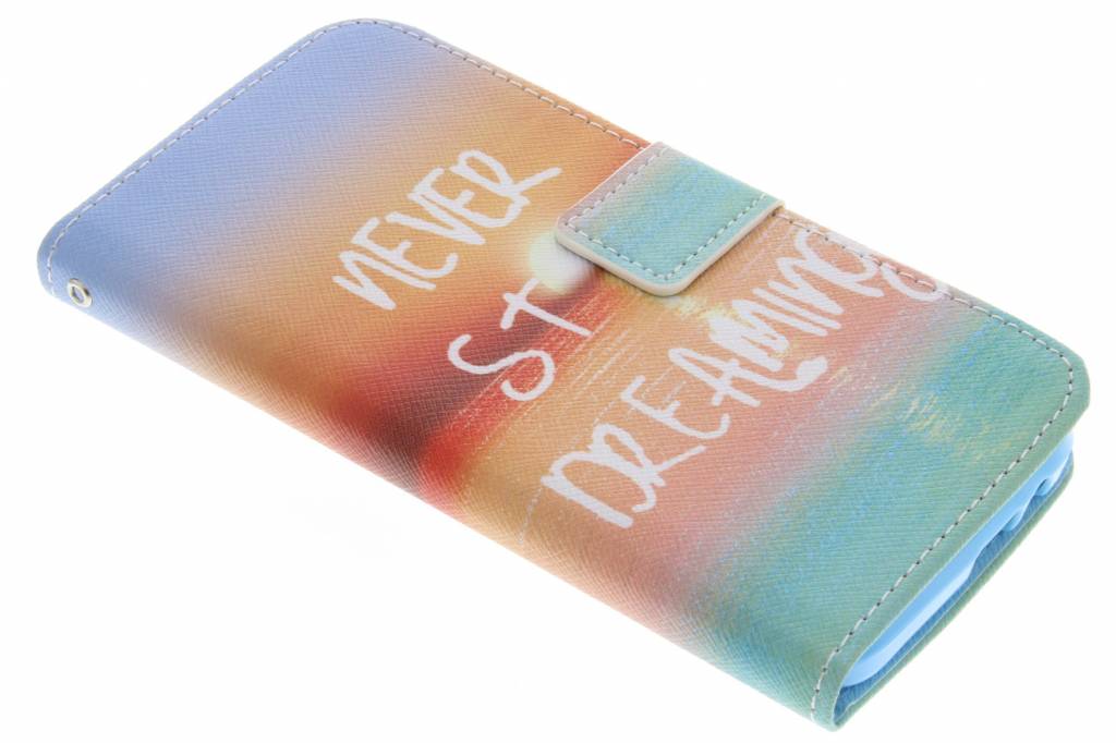 Image of Never stop dreaming design TPU booktype hoes voor de HTC One M9