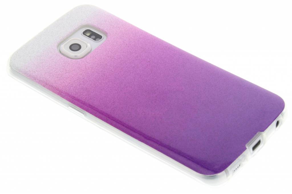 Image of Paarse glitter TPU softcase voor de Samsung Galaxy S6 Edge