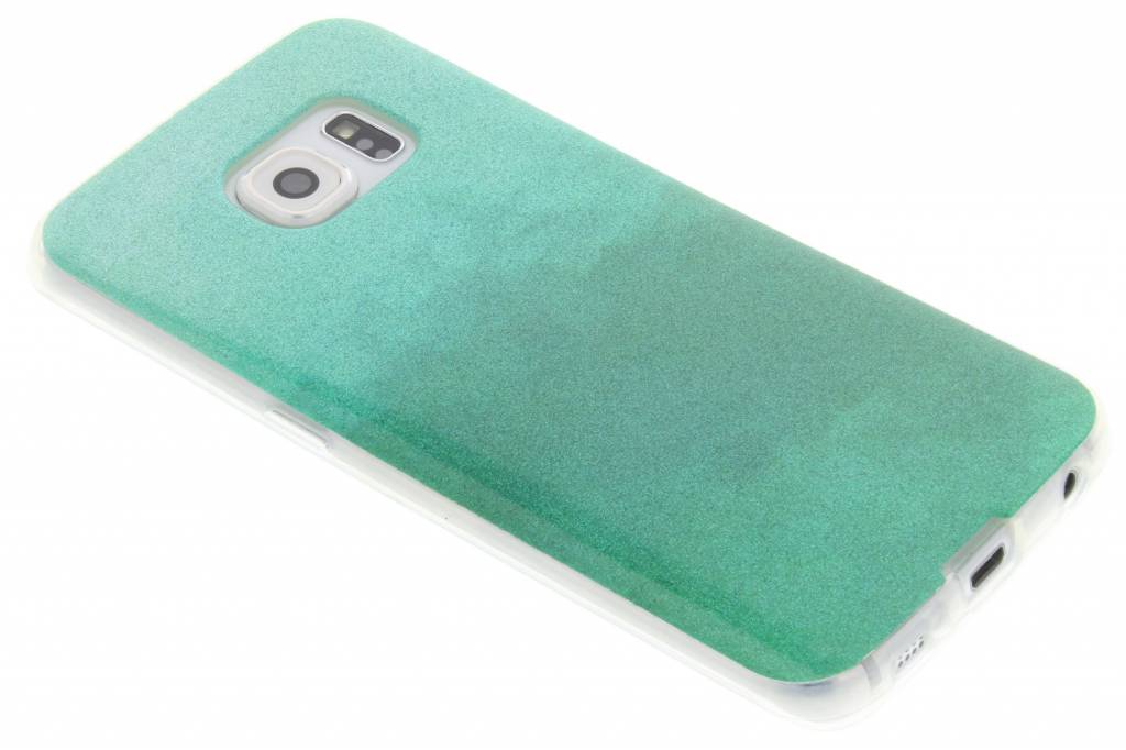 Image of Groene glitter TPU softcase voor de Samsung Galaxy S6 Edge