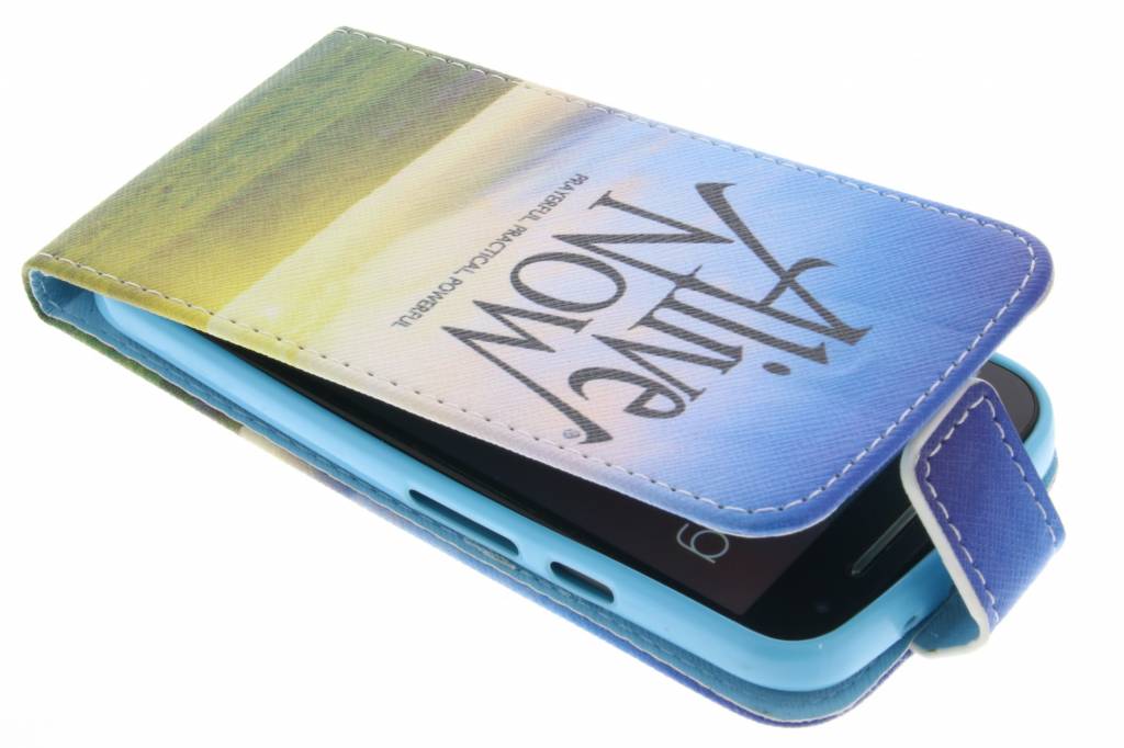 Image of Alive now design TPU flipcase voor de Motorola Moto G 2nd Gen 2014