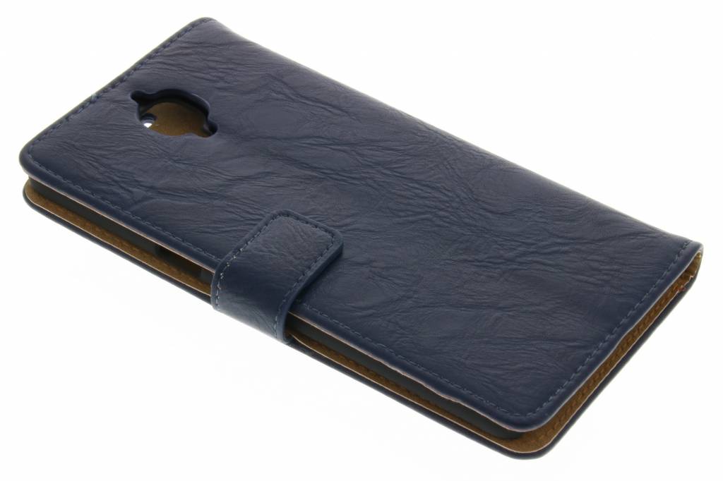 Image of Donkerblauwe kreukelleder booktype hoes voor de OnePlus 3 / 3T