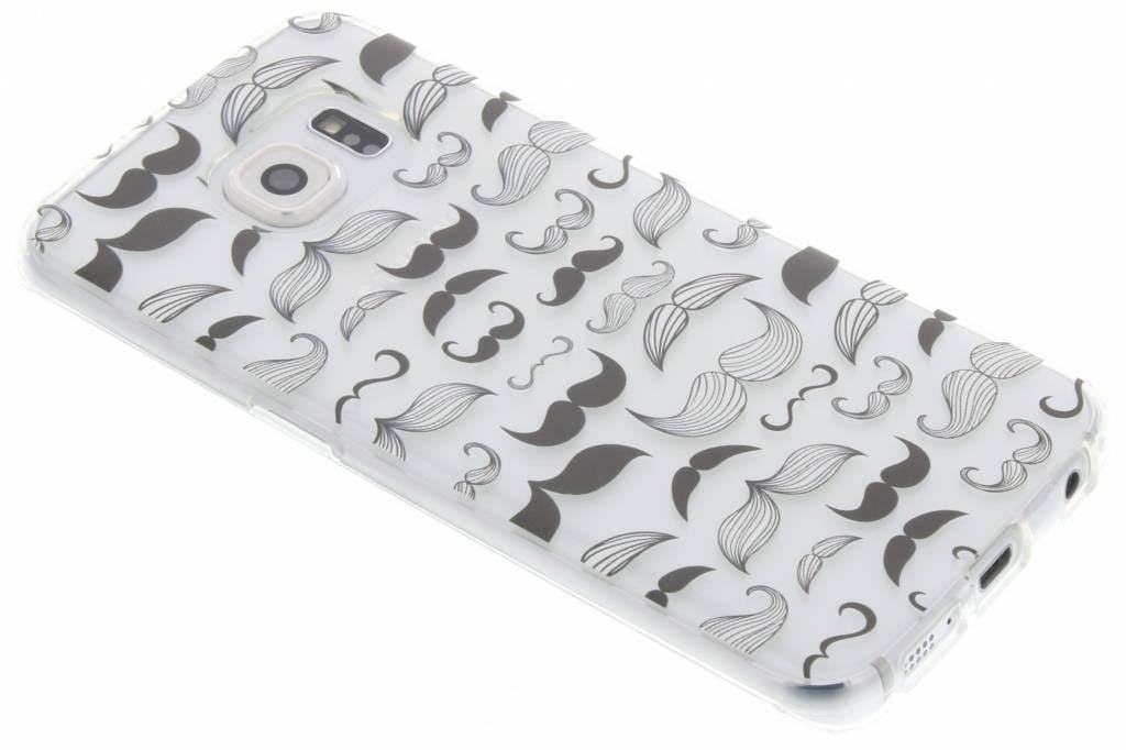 Image of Mustache design TPU siliconen hoesje voor de Samsung Galaxy S6 Edge