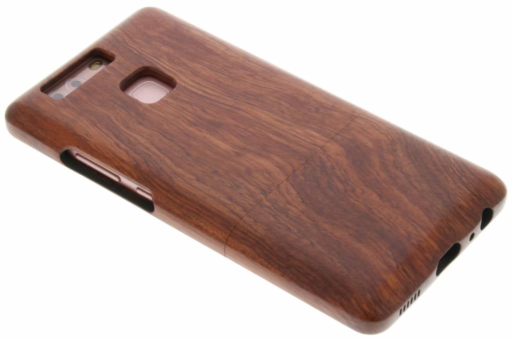 Image of Donkerbruin echt houten hardcase hoesje voor de Huawei P9