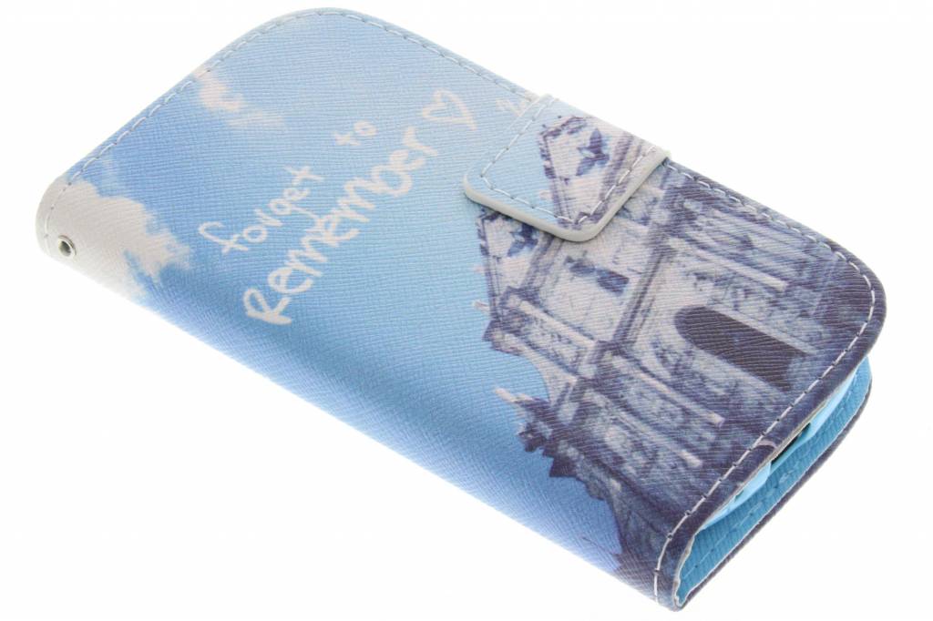 Image of Forget to remember design TPU booktype hoes voor de Samsung Galaxy S3 Mini