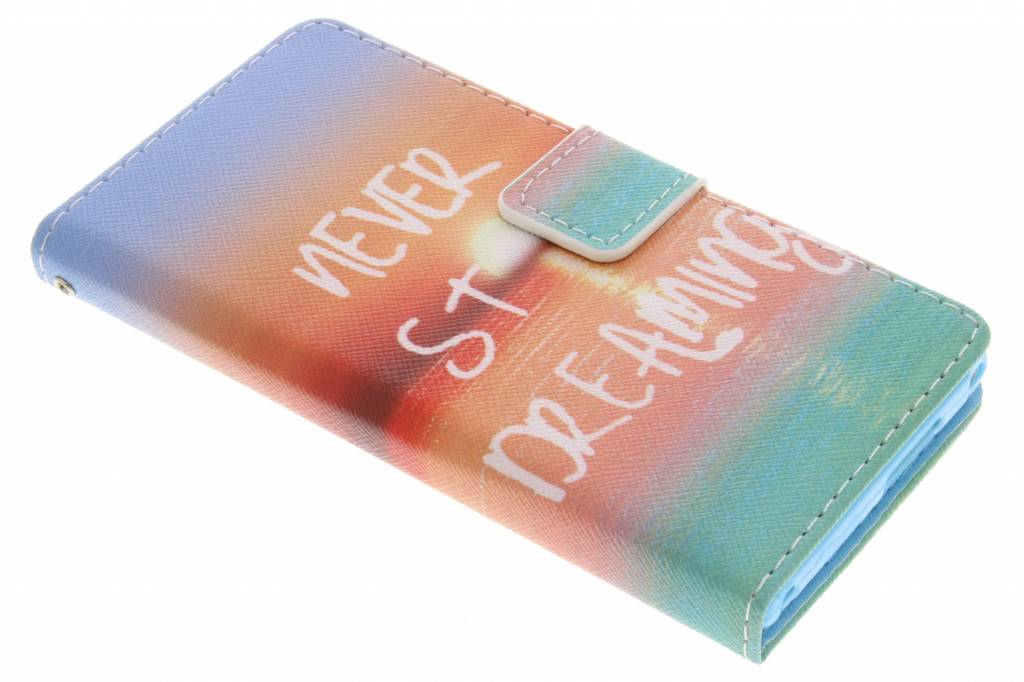 Image of Never stop dreaming design TPU booktype hoes voor de Sony Xperia M2 (Aqua)