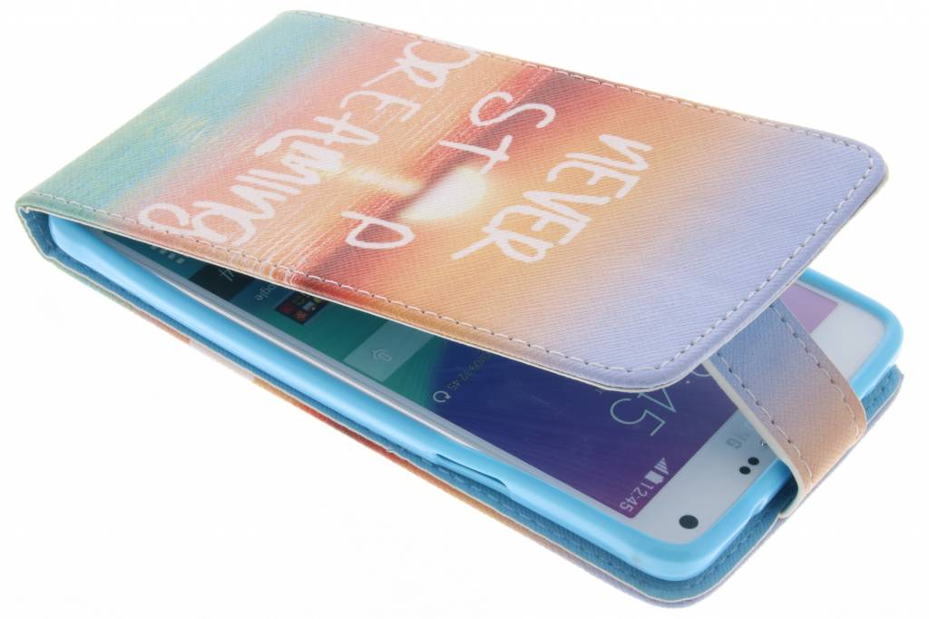 Image of Never stop dreaming design TPU flipcase voor de Samsung Galaxy Note 4