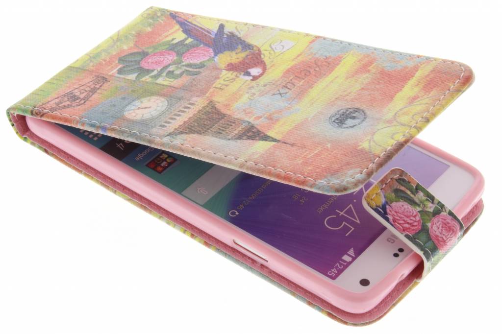 Image of Big Ben papegaai design TPU flipcase voor de Samsung Galaxy Note 4