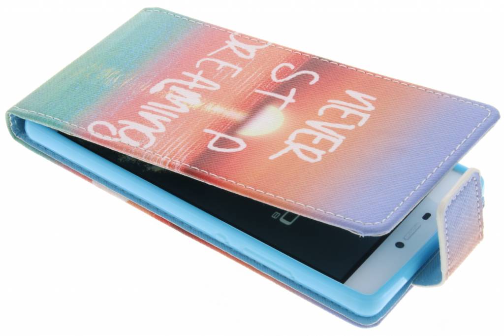 Image of Never stop dreaming design TPU flipcase voor de Huawei P8