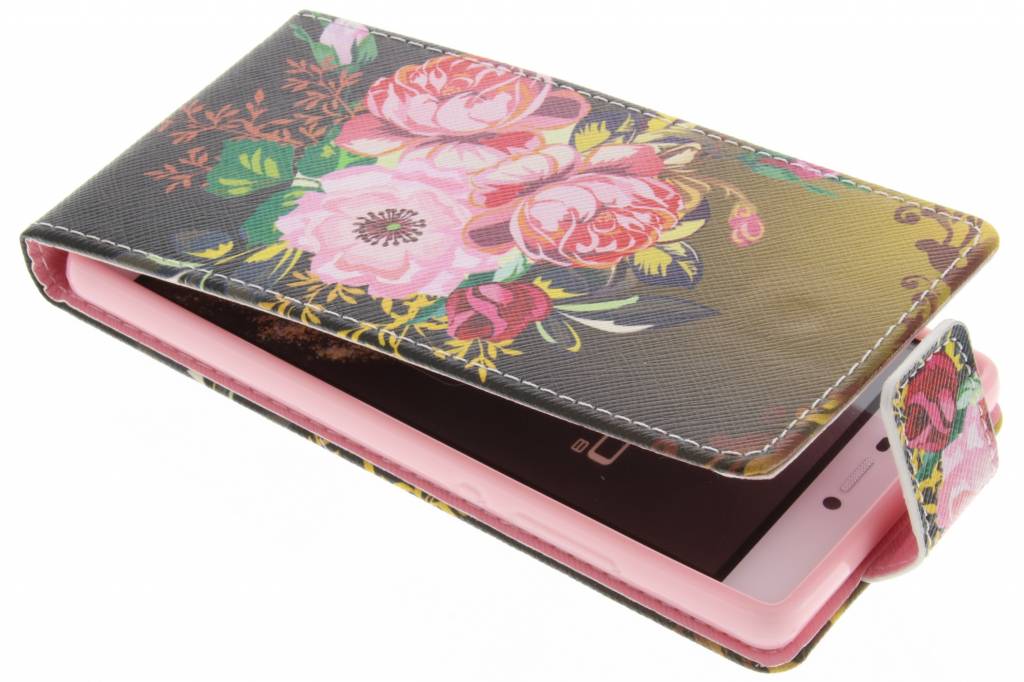 Image of Bloemen design TPU flipcase voor de Huawei P8