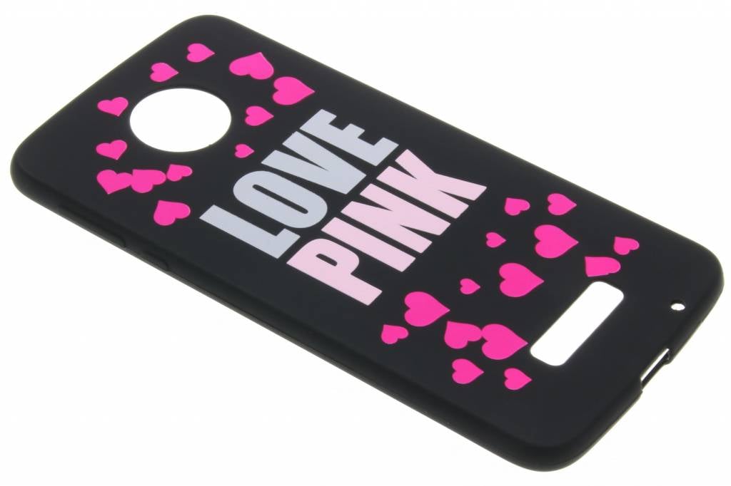 Image of I love pink glow in the dark TPU case voor de Motorola Moto Z