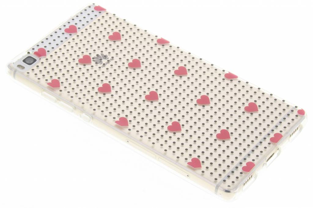 Image of Pink dots and hearts design TPU hoesje voor de Huawei P8