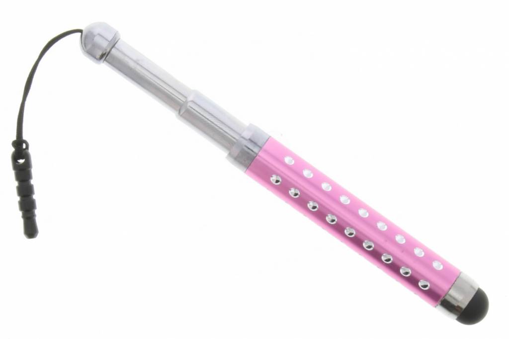 Image of Mini telescopische touchscreen stylus met glitters - Roze