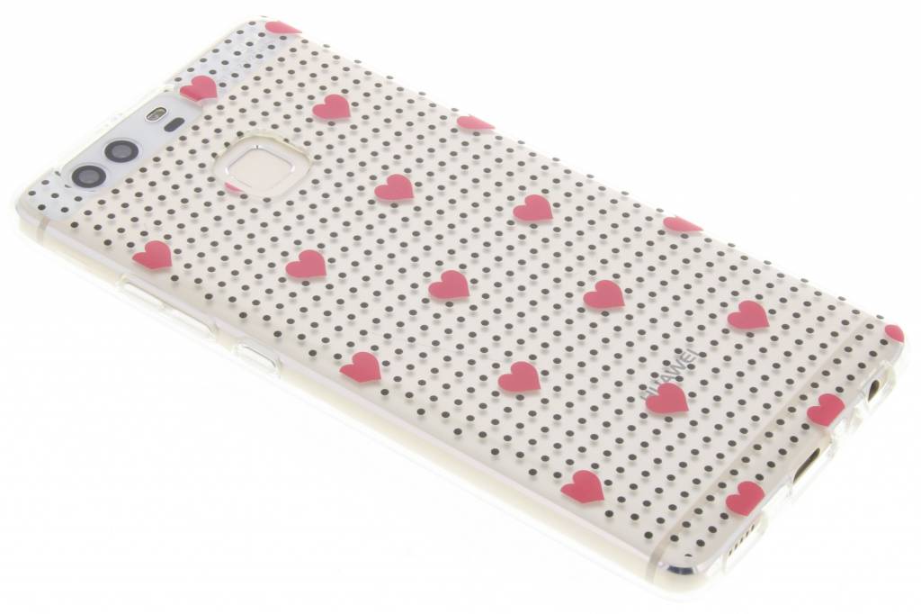 Image of Pink dots and hearts design TPU hoesje voor de Huawei P9