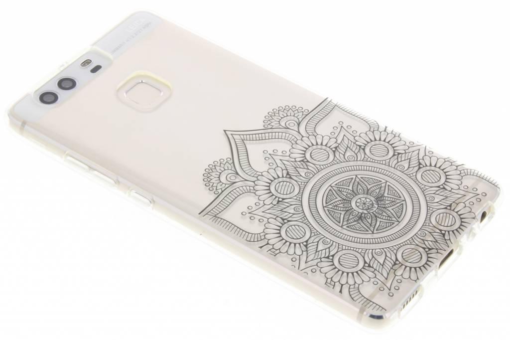 Image of Zwart mandala design TPU hoesje voor de Huawei P9