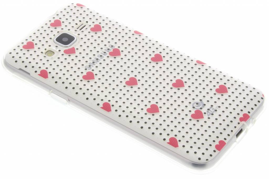 Image of Pink dots and hearts design TPU hoesje voor de Samsung Galaxy J3 / J3 (2016)