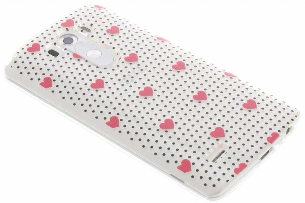 Image of Pink dots and hearts design TPU hoesje voor de LG G3