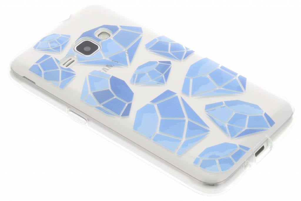 Image of Blue diamonds design TPU hoesje voor de Samsung Galaxy J1 (2016)