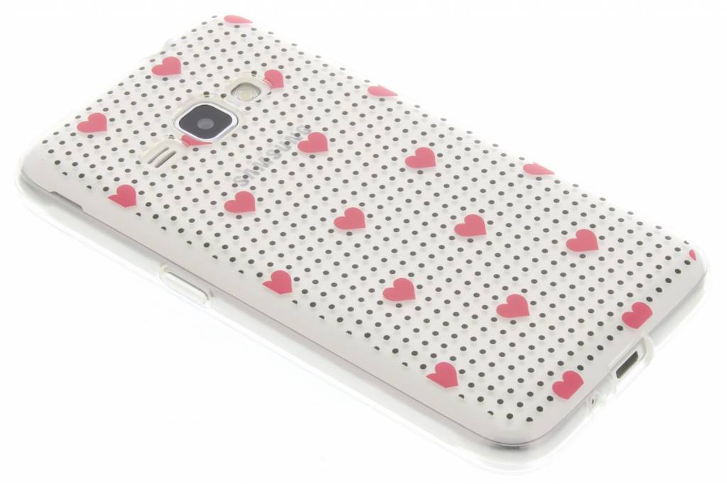 Image of Pink dots and hearts design TPU hoesje voor de Samsung Galaxy J1 (2016)