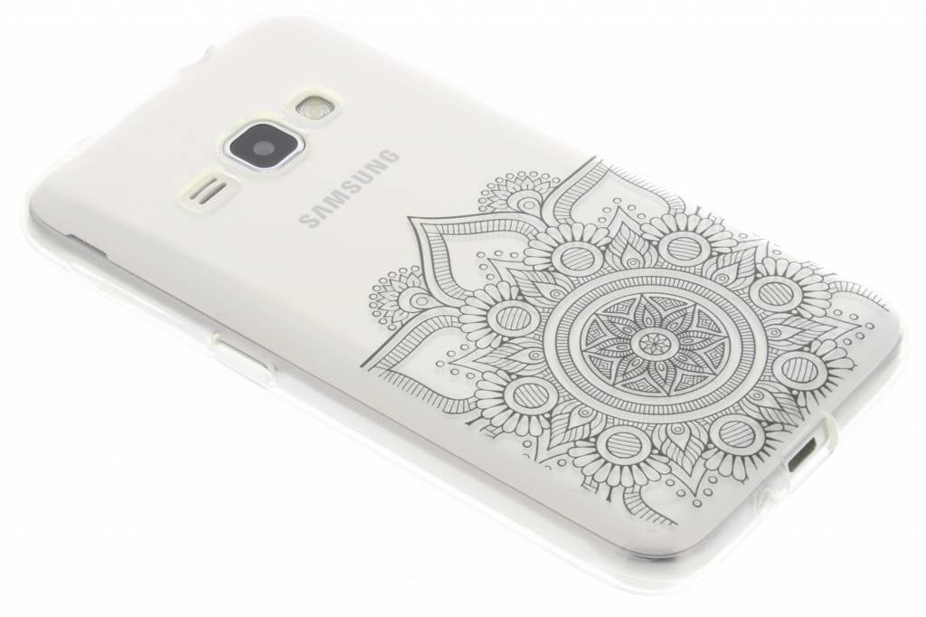 Image of Zwart mandala design TPU hoesje voor de Samsung Galaxy J1 (2016)