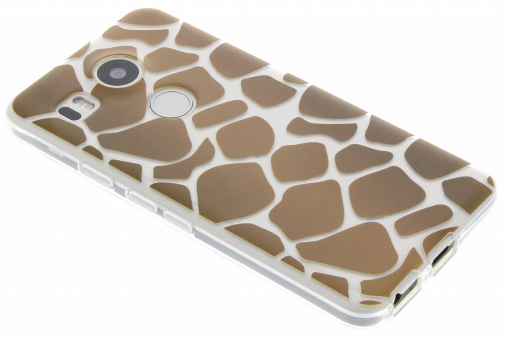 Image of Bruin dierenprint design Giraffe TPU hoesje voor de LG Nexus 5X