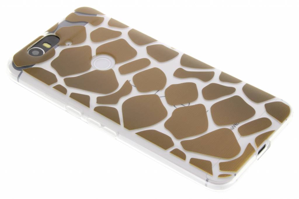 Image of Bruin dierenprint design Giraffe TPU hoesje voor de Huawei Nexus 6P