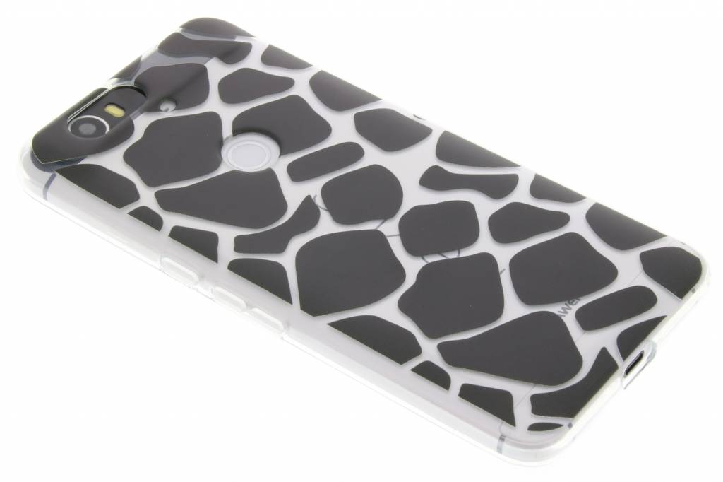 Image of Zwart dierenprint design Giraffe TPU hoesje voor de Huawei Nexus 6P