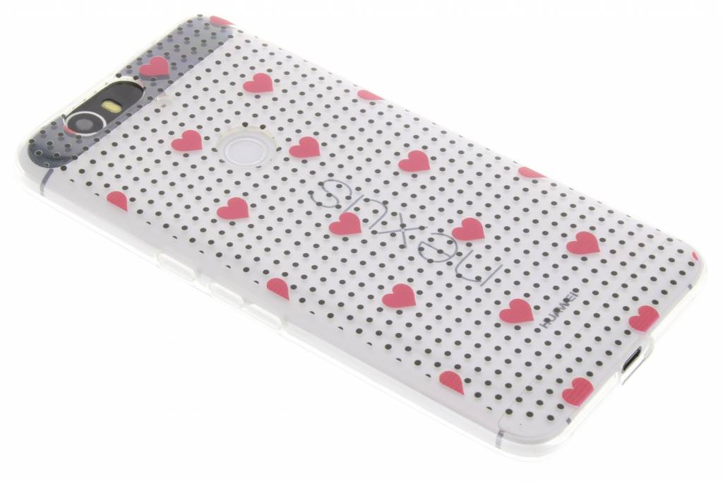 Image of Pink dots and hearts design TPU hoesje voor de Huawei Nexus 6P