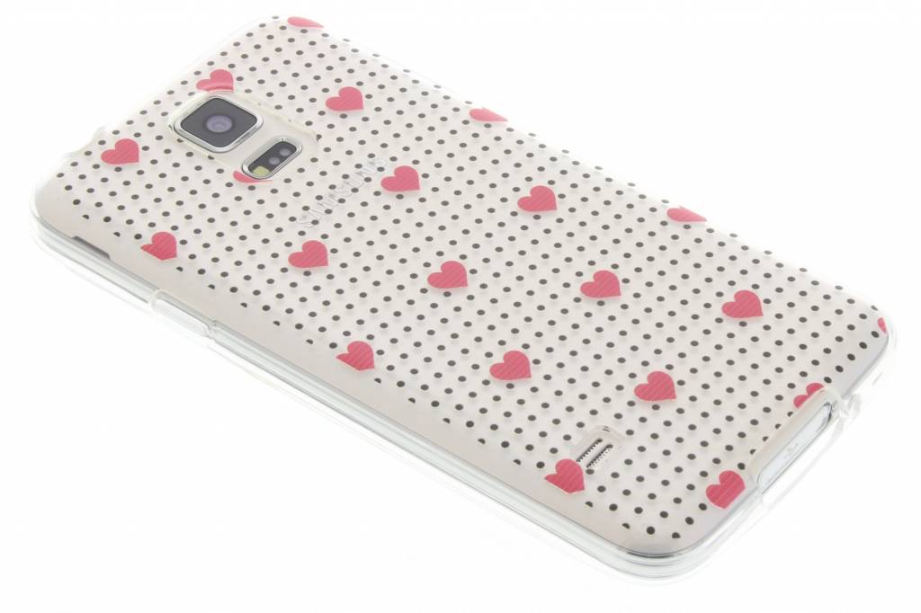 Image of Pink dots and hearts design TPU hoesje voor de Samsung Galaxy S5 (Plus) / Neo