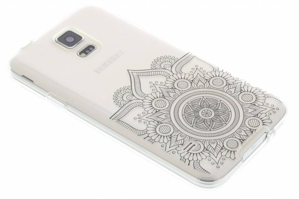 Image of Zwart mandala design TPU hoesje voor de Samsung Galaxy S5 (Plus) / Neo