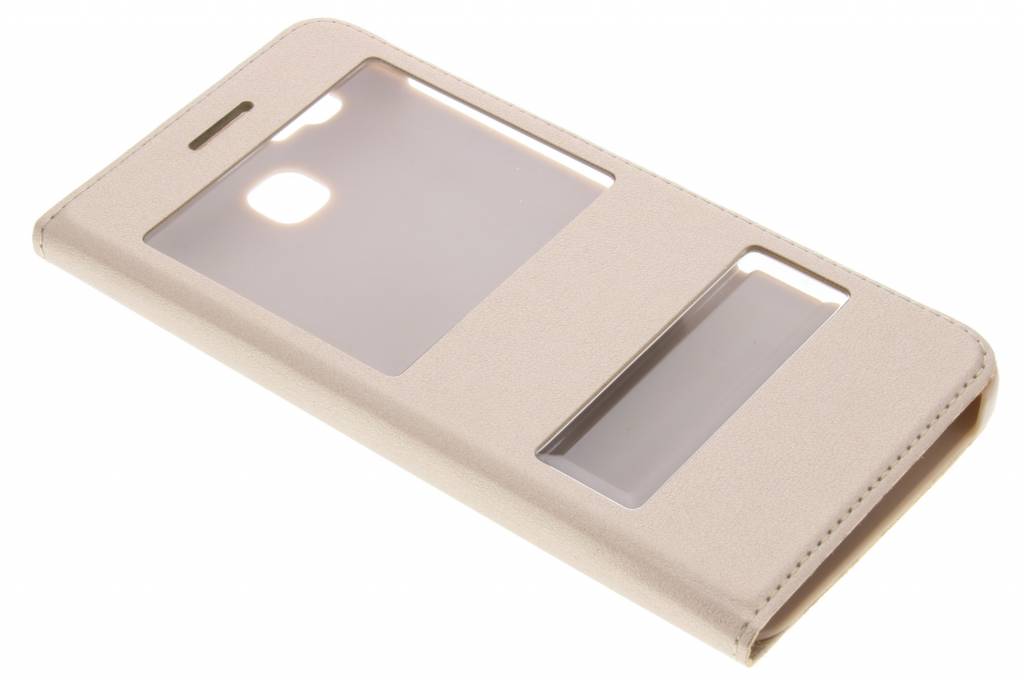 Image of Gouden luxe slim booktype hoes met venster voor de Huawei GR3 / P8 Lite Smart