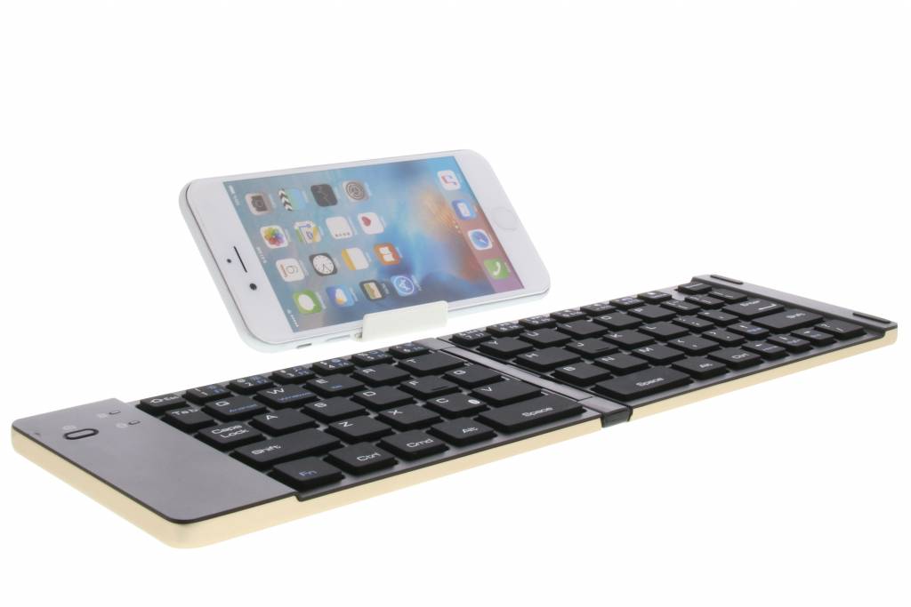 Image of Foldable Bluetooth Keyboard met standaard voor smartphones en tablets - Goud