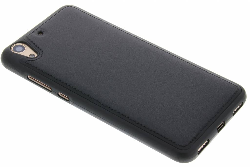 Image of Zwarte lederen TPU case voor de Huawei Y6 2