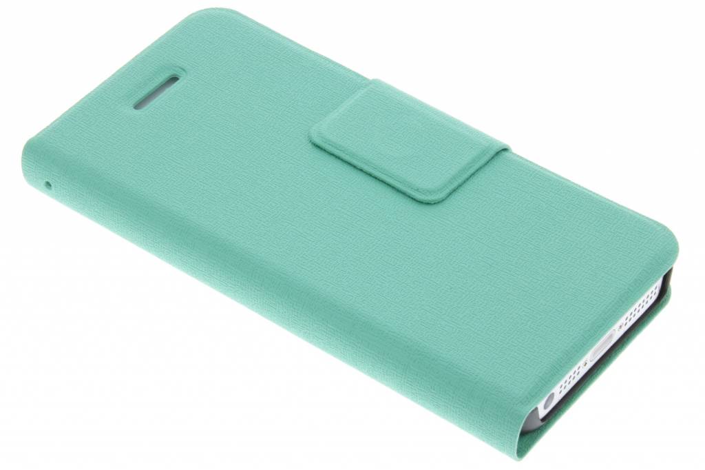 Image of Mintgroene glanzende elegante booktype hoes voor de iPhone 5 / 5s / SE