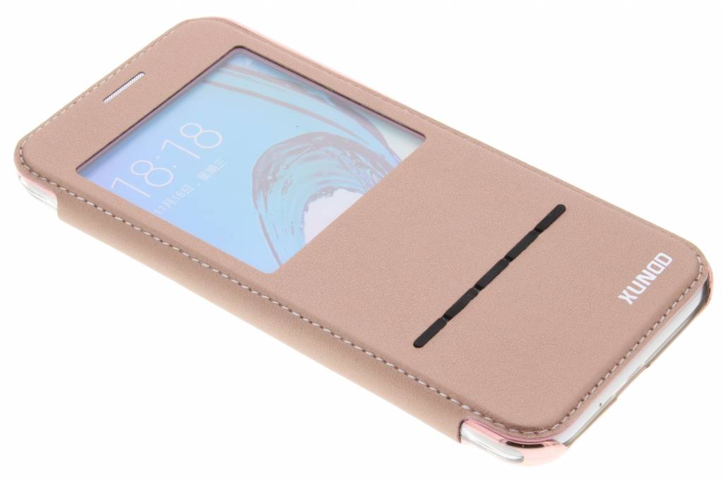 Image of Roze crystal slim book case met venster Samsung Galaxy J3 / J3 (2016)