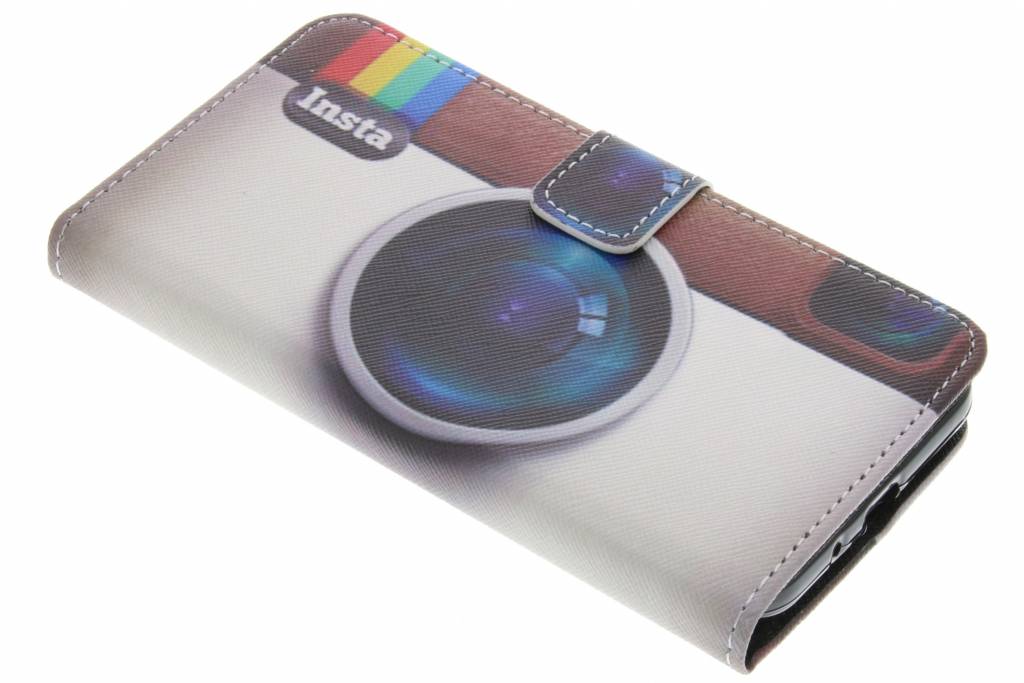 Image of Insta camera design TPU booktype hoes voor de Samsung Galaxy J3 / J3 (2016)