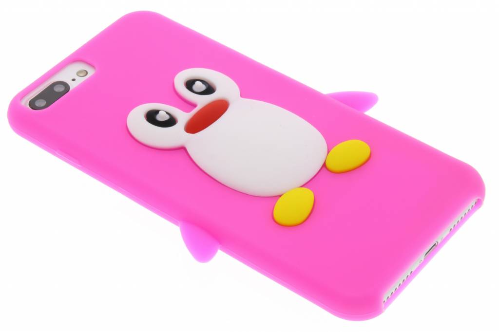 Image of Fuchsia pinguin siliconen hoesje voor de iPhone 7 Plus