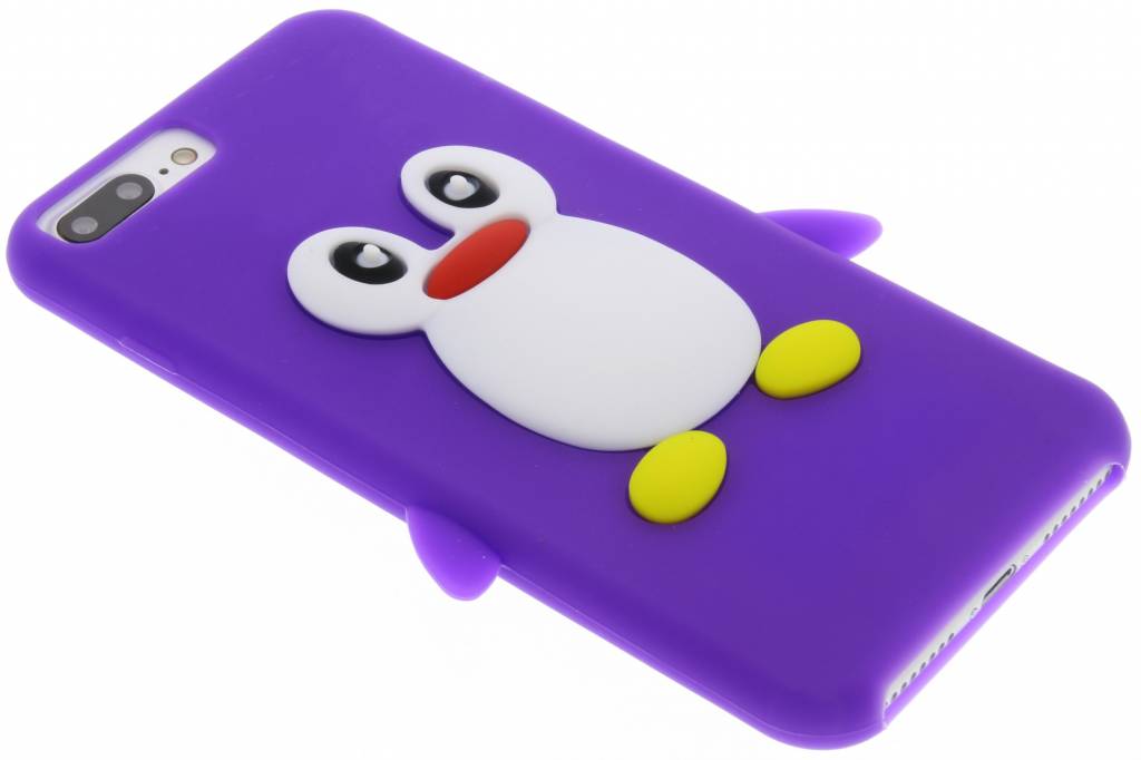 Image of Paars pinguin siliconen hoesje voor de iPhone 7 Plus