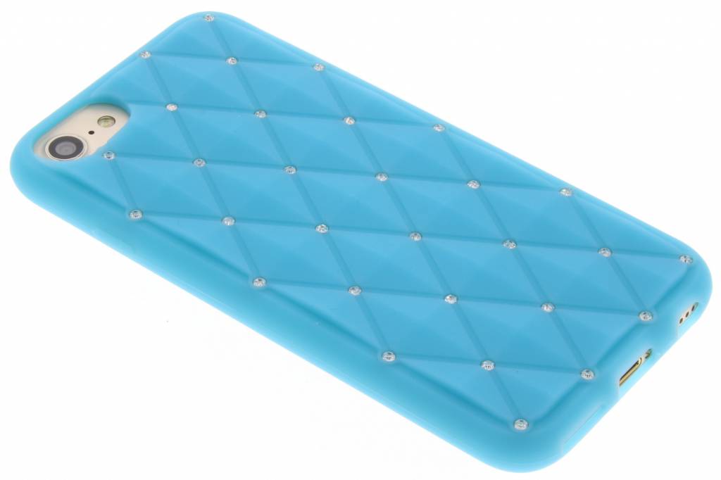 Image of Turquoise siliconen hoesje met strass voor de iPhone 7