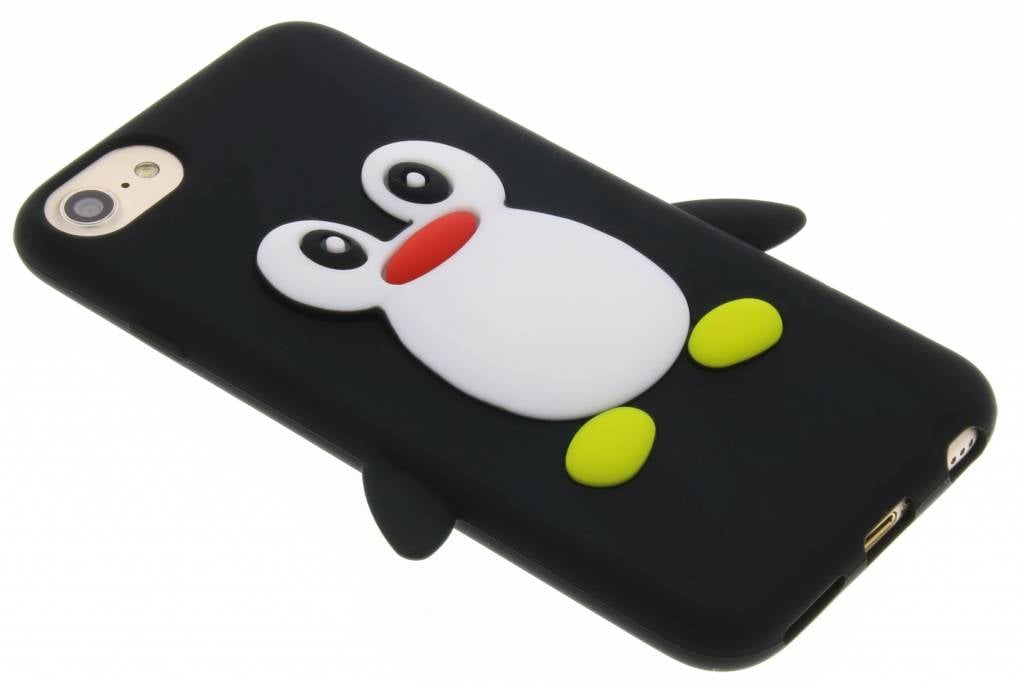 Image of Zwart pinguin siliconen hoesje voor de iPhone 7